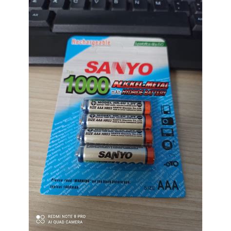 Jual Baterai Batere Sanyo AAA Rechargeable Bisa Di Cas Ulang Isi 4Pcs