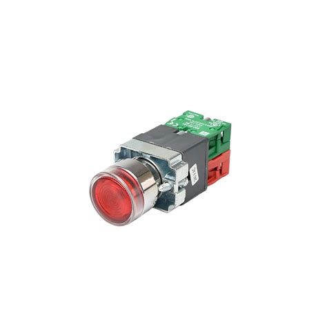 PROMELSA Pulsador Luminoso Rasante Rojo 22mm 240VAC NA NC Promelsa