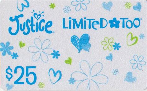 Justice Limited Too Cards Justice T Card