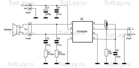 Усилитель на TDA2822M (мостовое включение)