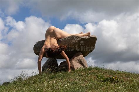 Nude Woman Posing On A Large Stone On A Hilltop Stock Image Image Of Nature Nude 169210751