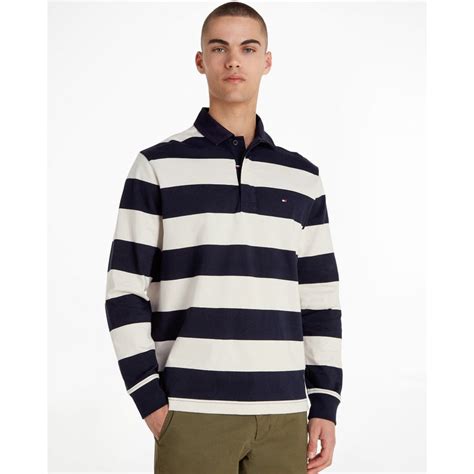 Tommy Hilfiger New Prep Stripe Rugby Long Sleeve Mens Polo Mens From