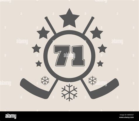 71 number vector illustration. Ice Hockey Emblem Stock Vector Image ...