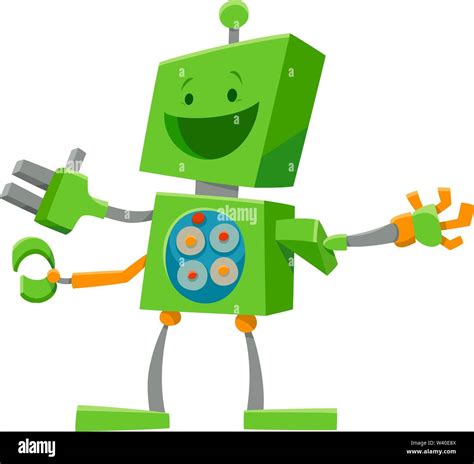 Cartoon Illustration Cute Robot Droid Hi Res Stock Photography And