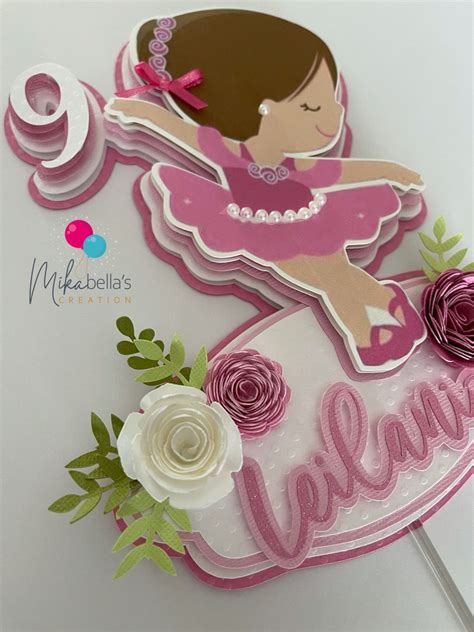 Ballerina Cake Topper Girl Birthday Dancer Decor Ballet Party Girl