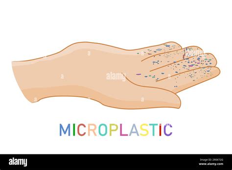 Hand With Microplastic Small Plastic Pellets On Hand Micro Plastic On