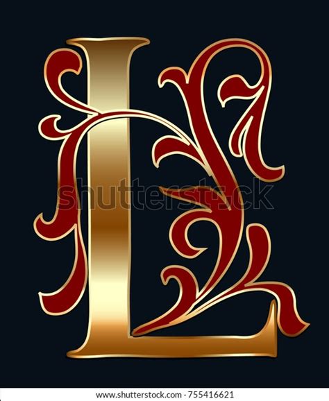 Capital Letter L Large Letter Illuminated Stock Vector (Royalty Free ...