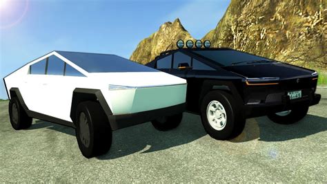 20 Tesla Cybertrucks Race Down A Deadly Mountain Beamng Gameplay