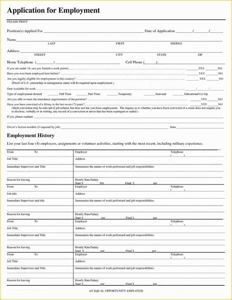 Free Spanish Job Application Template Of Free Printable Application For