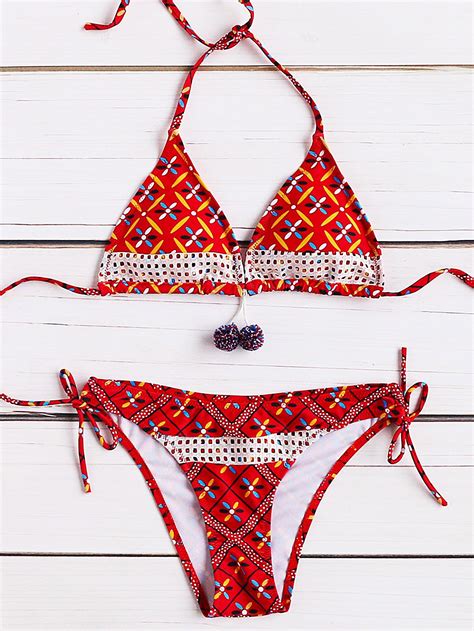 Shein Bikini Set In Bikinis Red Floral Bikini Bikini Set Hot Sex Picture