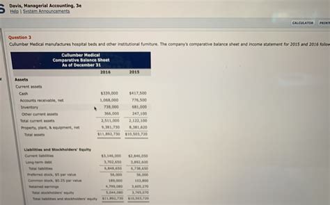 Davis Managerial Accounting E Help System Chegg