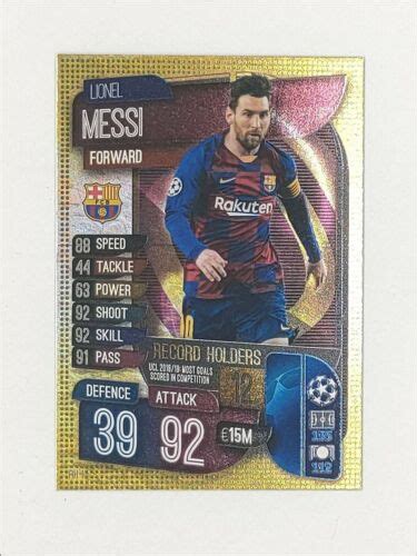 2019 20 Topps Match Attax MVP 2019 20 Lionel Messi FC Barcelona C BAR