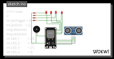 LEDS Con Sensor De Proximidad Wokwi ESP32 STM32 Arduino Simulator