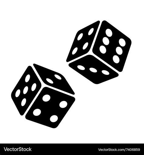 Black dice cubes on white background Royalty Free Vector