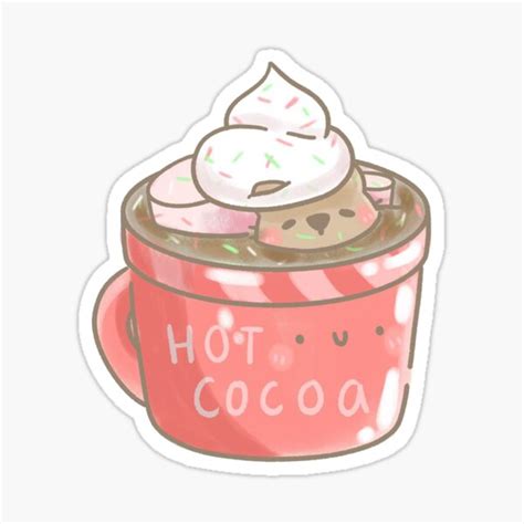 Hot Cocoa Cat Sticker For Sale By ChocoPeanuts Redbubble