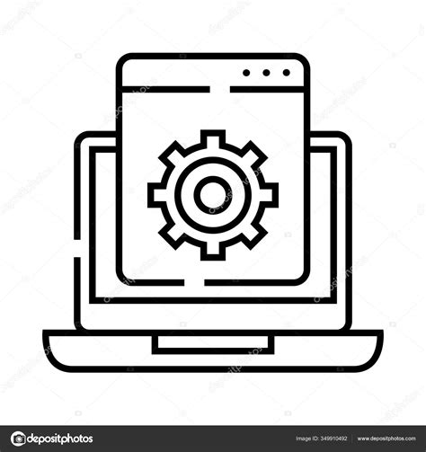 System Application Line Icon Concept Sign Outline Vector Illustration