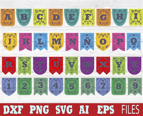 Papel Picado Svg Coco Font Alphabet Svg Papel Picado Etsy