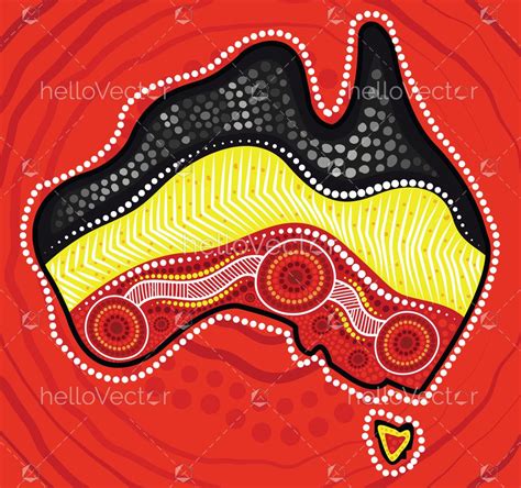 Aboriginal Dot Artwork With Map Of Australia Download Graphics And Vectors