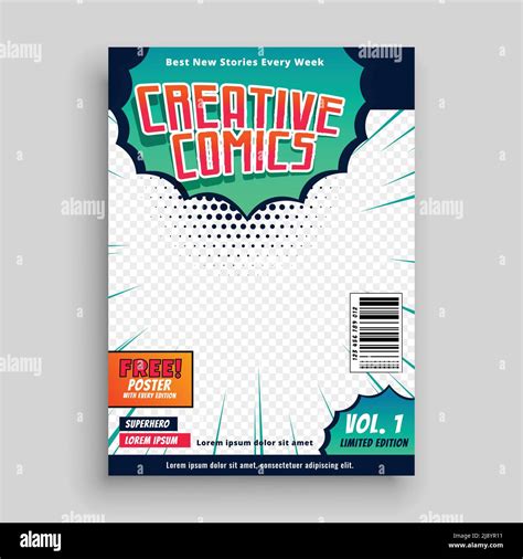 Comic Book Cover Template Design Stock Vector Image Art Alamy