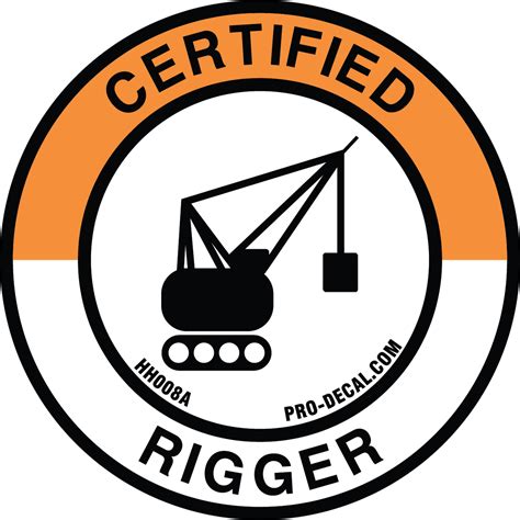 Pro Decal - Hard Hat Decals | Certified Rigger 2.5" x 2.5"