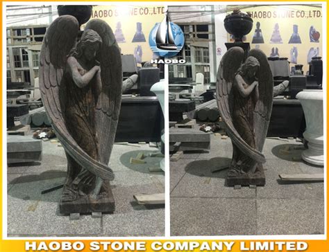 Beautiful Granite Hand Carved Angel Sculpture In Himalaya Sre Headstone