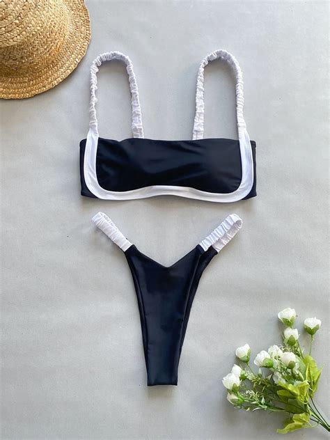 Conjunto De Bikini De Banda Para Mujer Traje De Ba O Peque O Con Realce