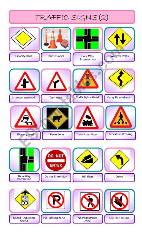 Printable Traffic Signs Worksheets