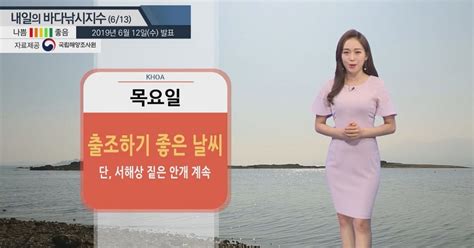 내일의 바다낚시지수 6월13일 서해상 짙은 해무 영향 조황 주춤 할 듯 출조시 안전주의