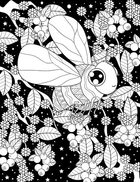 Page De Coloriage Des Insectes De Minuit Pour Adultes Illustration