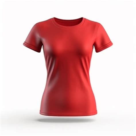 Camiseta Roja Renderizada En 3d Con Maqueta De Espacio De Copia Foto Premium