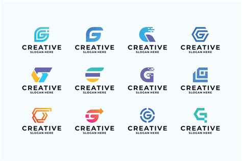 Collection of creative letter G logo design. Abstract symbol logo ...