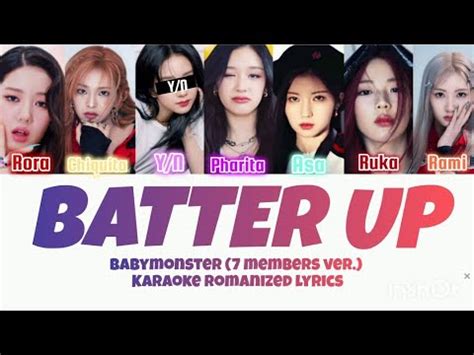 Babymonster Batter Up 7 Members Ver Karaoke Colour Coded