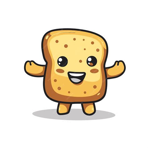 Premium Vector | Smiling garlic bread character