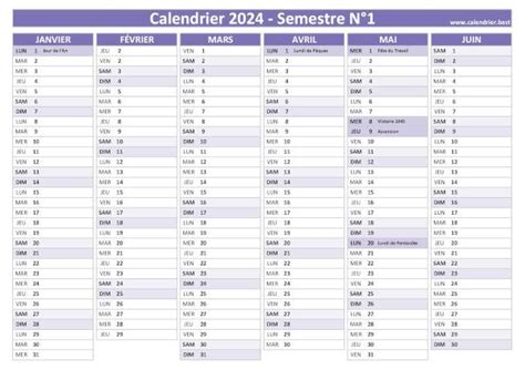 Calendrier 2024 à Imprimer