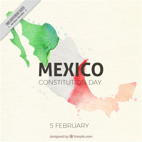 Free Vector Watercolor Background With Flag Of Mexico