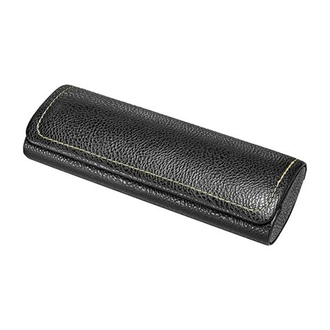 Glasses Case For Men Women Hard Eyeglass Case W Magnetic Closure In Faux Leather Green