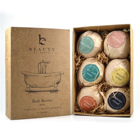 Bath Bomb T Set 6 Pack Of Large Organic Bath Fizzies