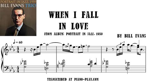 When I Fall In Love Bill Evans Sheet Music Pdf Transcription