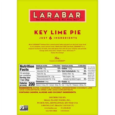 Larabar Key Lime Pie Fruit And Nut Bars 16 Ct Ralphs