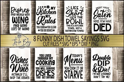 Funny Dish Towel Saying SVG Bundle Sayings for Dish Towels SVG Waffle Towel Sayings SVG Cute ...