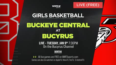 TUESDAY on WMFDsports.com- Buckeye Central vs. Bucyrus Girls Basketball