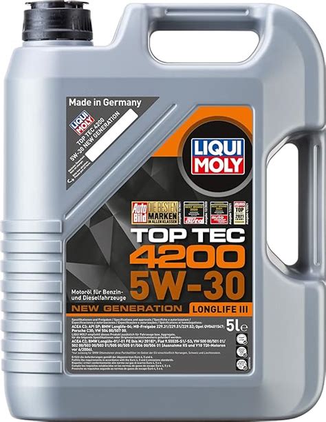 Liqui Moly 3707 Olio Motore Top Tec 4200 5 W 30 5 Litri Amazon It