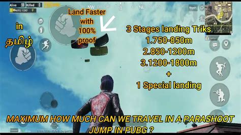 How To Land Faster In Pubgmobile Max Distance Traveled In Pubg In