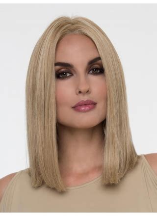 Blonde Lace Front Shoulder Length Straight Without Bangs Synthetic Emma