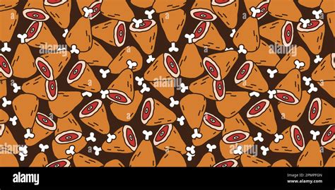 Meat Seamless Pattern Beef Vector Steaks Lamb Wallpaper Isolated