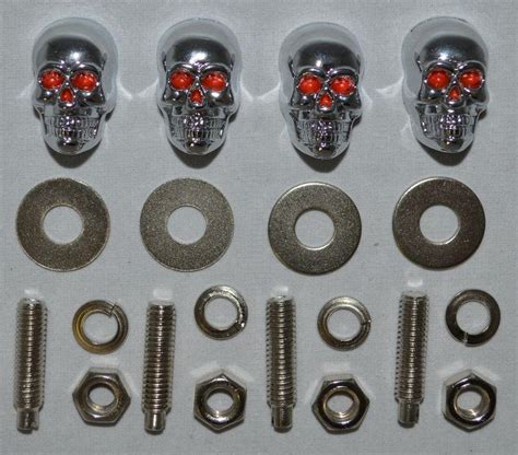 Purchase Chrome Skull Motorcycle License Plate Frame Bolts Lic