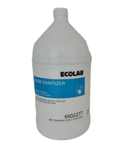 2 Ecolab Hand Sanitizer 1 Gallon With Pump Quick Drying Gel 128oz