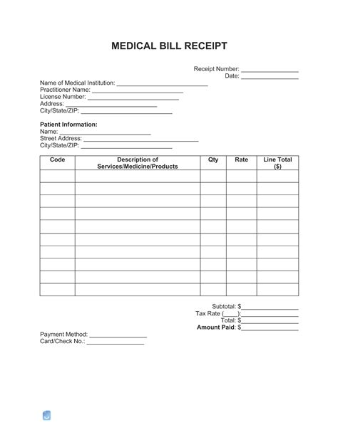 Medical Receipt Template Receipt Maker