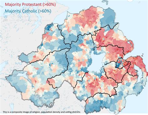 A Map I Made Of Northern Ireland Showing Religion Population Density