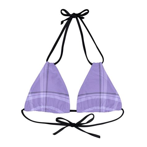 Purple Plaid Strappy Triangle Bikini Top Bikini Top Triangle Bikini Top Etsy